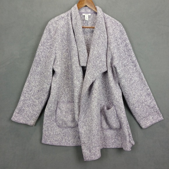 Alfani Sweaters - Alfani Intimate Cardigan Sweater Womens XL Purple Knit Open Front Shawl Collar